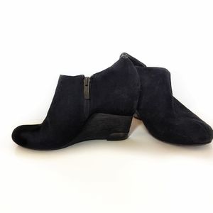 Vince Camuto Black Suede Wedge Ankle Boot, bootie
